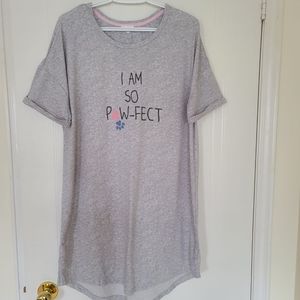 Emily & Jane "I Am So Paw-fect" Sleep Shirt Gray Medium